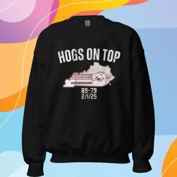 ARKANSAS BASKETBALL HOGS ON TOP OF KENTUCKY T-SHIRT