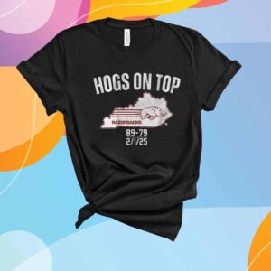 ARKANSAS BASKETBALL HOGS ON TOP OF KENTUCKY T-SHIRT