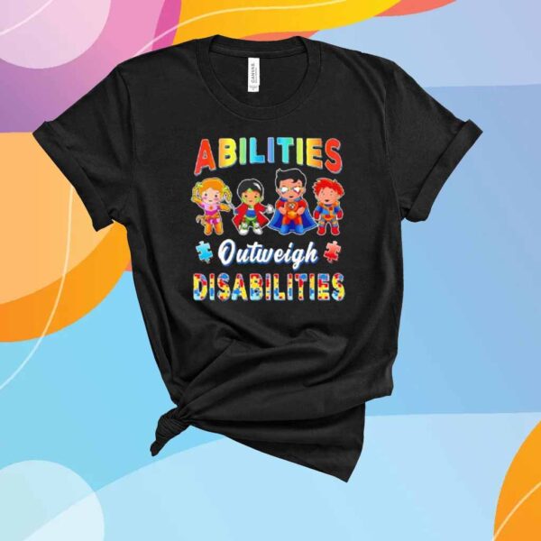 Autism Awareness Boy Abilities Outweigh Disabilities T-Shirt