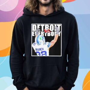 Brian Branch Vs Everybody Detroit Lions Middle Finger T-Shirt