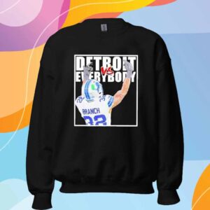 Brian Branch Vs Everybody Detroit Lions Middle Finger T-Shirt