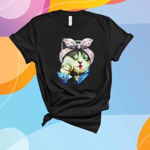 Classy female cat with bow makeup T-Shirt