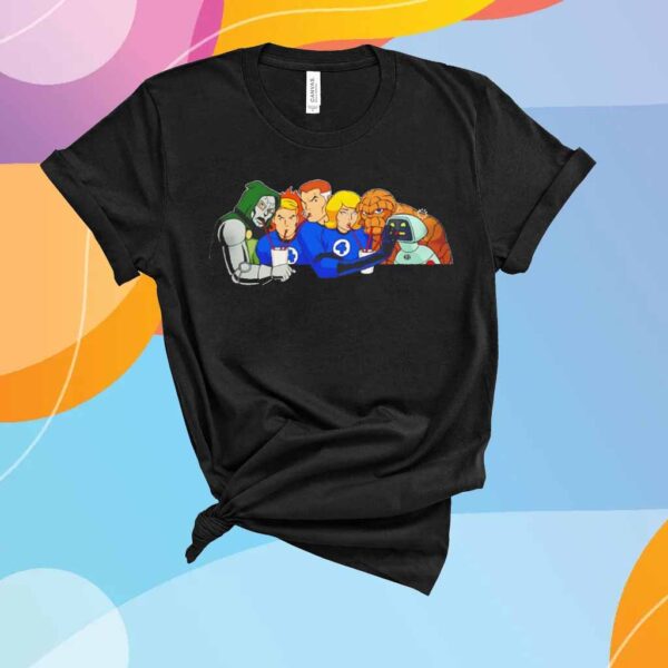 Four fantastic friends a villain and a robot T-Shirt