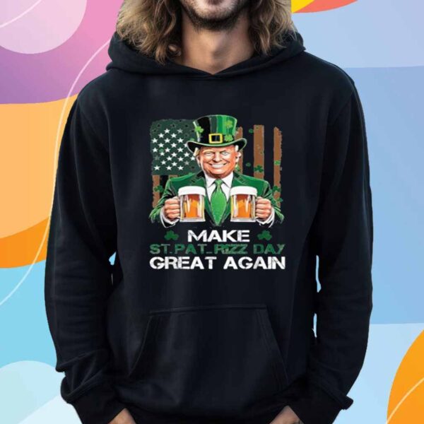 Make St Pat Rizz Day Great Again Shamrock Trump American T-Shirt