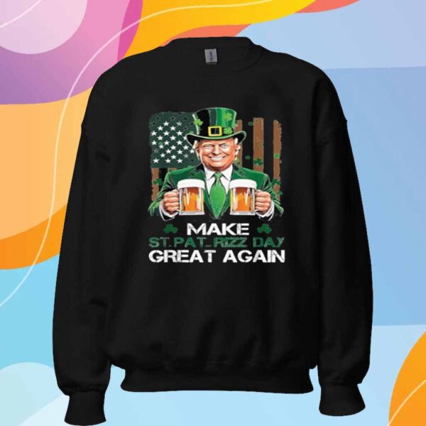 Make St Pat Rizz Day Great Again Shamrock Trump American T-Shirt