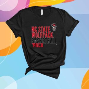 NC STATE BASKETBALL TEXT LOGO OVERLAY T-SHIRT