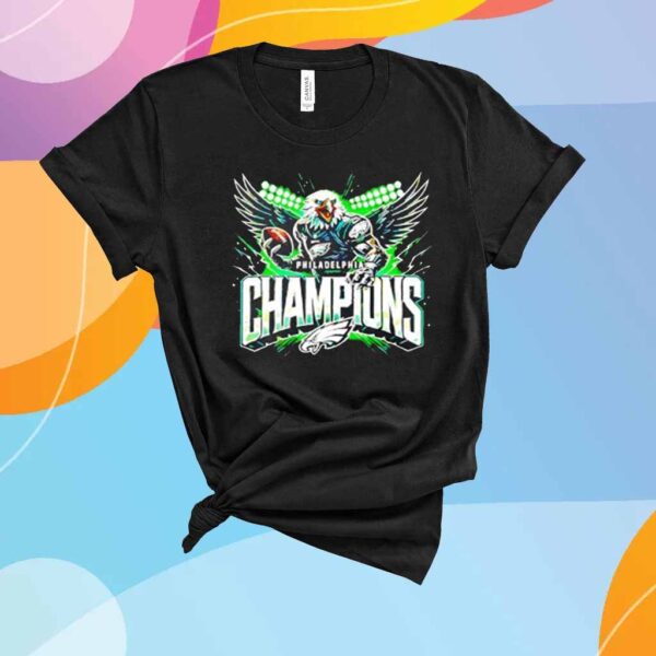 Philadelphia Eagles Champions Transparent mascot 2025 T-Shirt