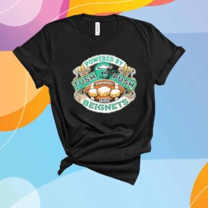 Philadelphia Eagles Super Bowl 2025 Shirt Powered By Tush Push And Beignets Funny Superbowl T-Shirt