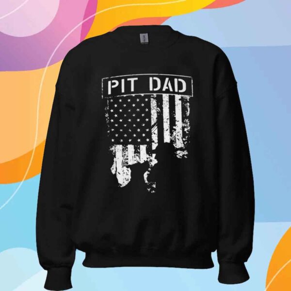 Pitbull Dad Shirt Pit Dad American Flag T-Shirt