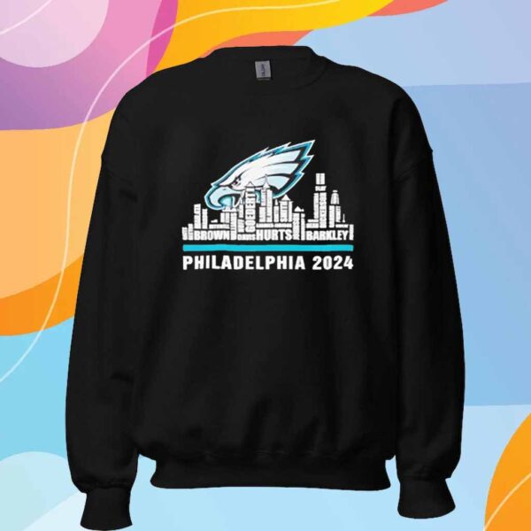 Skyline all name players Philadelphia Eagles 2024 football T-Shirt