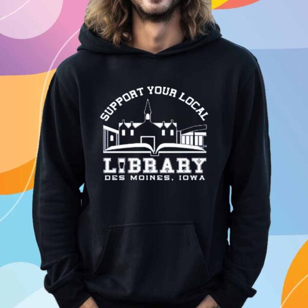 THE LIBRARY CAFE SUPPORT YOUR LOCAL LIBRARY T-SHIRT