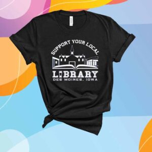 THE LIBRARY CAFE SUPPORT YOUR LOCAL LIBRARY T-SHIRT